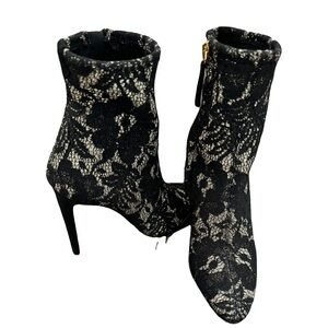 Giuseppe Zanotti Black and gold  Lace Heeled Boots Sz 37/7